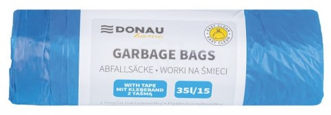 Worki na śmieci DONAU HOME, z taśmą (LDHD), 35l, 15 szt., niebieskie