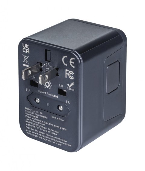 Adapter podróżny DONAU TRAVEL 521, czarny