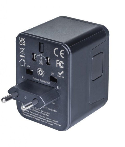 Adapter podróżny DONAU TRAVEL 521, czarny