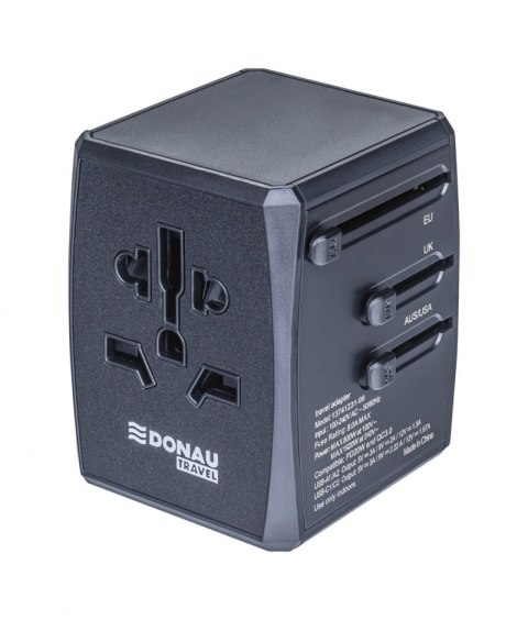 Adapter podróżny DONAU TRAVEL 904, czarny