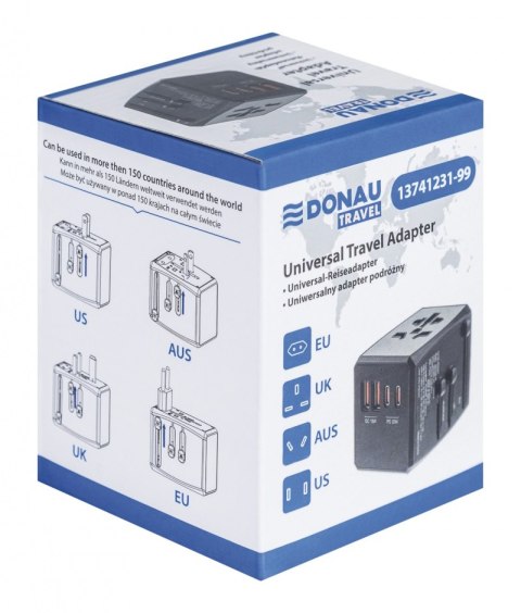 Adapter podróżny DONAU TRAVEL 904, czarny