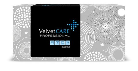 Chusteczki kosmetyczne celulozowe VELVET Professional Box, 2-warstwowe, 100 listków, biały