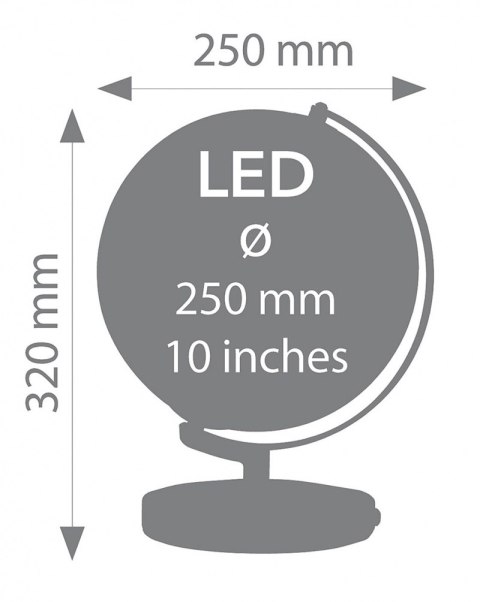 Globus TROIKA Terra Light, śr. 25cm, metalowa podstawa, niebiesko-zielony