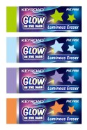 Gumka do ścierania KEYROAD Luminious, fluorescencyjna, 2 szt., blister, mix kolorów