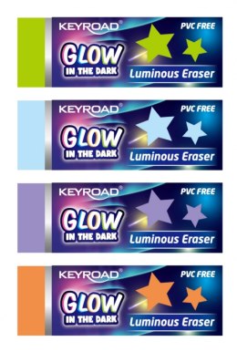 Gumka do ścierania KEYROAD Luminious, fluorescencyjna, 2 szt., blister, mix kolorów