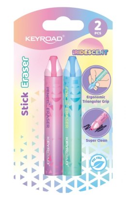 Gumka do ścierania KEYROAD, opalizująca, w długopisie, 2 szt., blister, mix kolorów