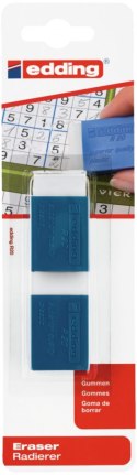 Gumka do wymazywania e-R20 EDDING, 2 szt., blister, biała