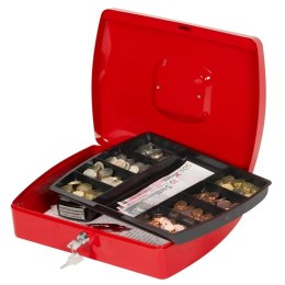 Kasetka na pieniądze Q-CONNECT, ekstra duża, 330x235x90mm, czerwona