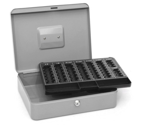 Kasetka na pieniądze Q-CONNECT, ekstra duża, 330x235x90mm, srebrna