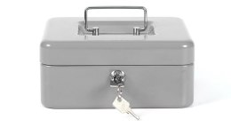 Kasetka na pieniądze Q-CONNECT, średnia, 205x160x90mm, srebrna