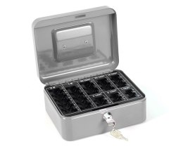 Kasetka na pieniądze Q-CONNECT, średnia, 205x160x90mm, srebrna