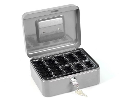 Kasetka na pieniądze Q-CONNECT, średnia, 205x160x90mm, srebrna