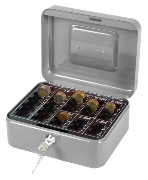 Kasetka na pieniądze Q-CONNECT, średnia, 205x160x90mm, srebrna