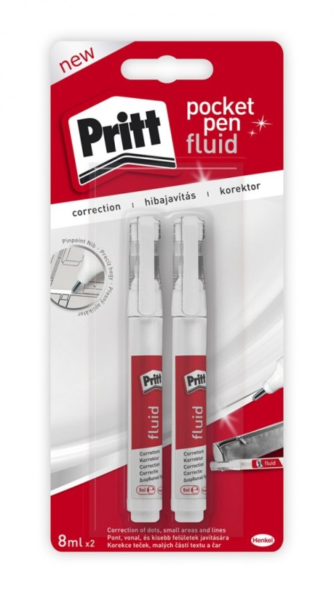 Korektor w płynie PRITT, w długopisie, 2 x 8ml, blister