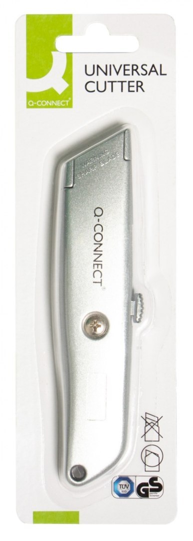 Nóż tapicerski Q-CONNECT, metalowy, z blokadą, szary