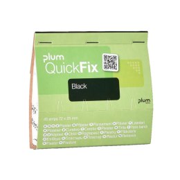 Plastry z tkaniny PLUM QuickFix Black, wkład, 45 szt.