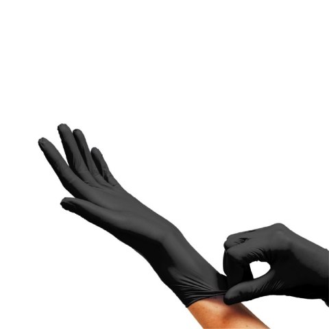 Rękawice nitrylowe bezpudrowe CLARA, 100 szt., rozmiar XL, czarne
