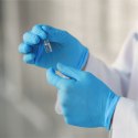 Rękawice nitrylowe bezpudrowe CLARA, 100 szt., rozmiar M, niebieskie