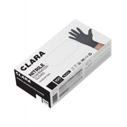 Rękawice nitrylowe bezpudrowe CLARA, 100 szt., rozmiar XS, czarne