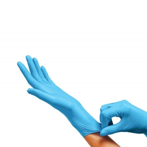 Rękawice nitrylowe bezpudrowe CLARA, 100 szt., rozmiar XS, niebieskie