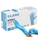 Rękawice nitrylowe bezpudrowe CLARA, 100 szt., rozmiar S, niebieskie