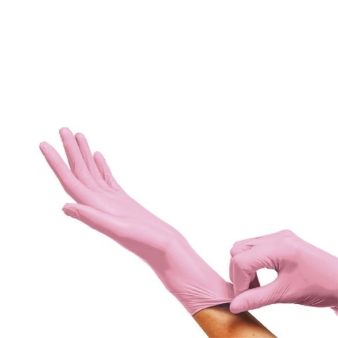 Rękawice nitrylowe bezpudrowe CLARA, 100 szt., rozmiar XS, różowe