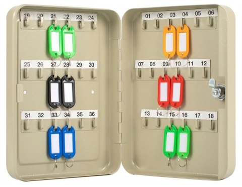 Szafka na klucze Q-CONNECT, na 36 kluczy, 180x250x60mm, szara