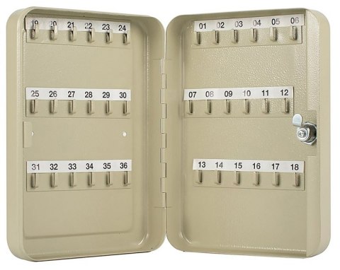 Szafka na klucze Q-CONNECT, na 36 kluczy, 180x250x60mm, szara