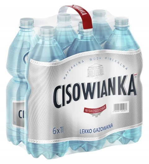 Woda CISOWIANKA, lekko gazowana, butelka plastikowa, 1l, kaucja