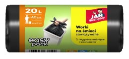 Worki na śmieci JAN NIEZBĘDNY HD Easy-Pack, 20l, 40szt., czarne