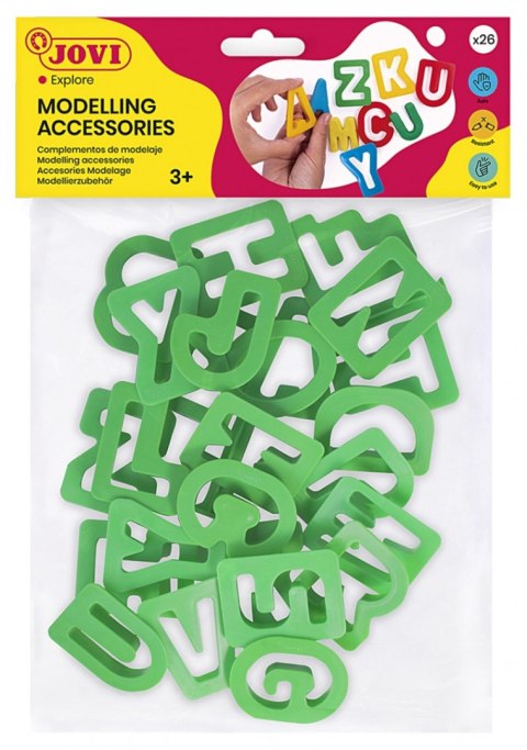 Akcesoria do modelowania JOVI Literki, 26 szt., zielone