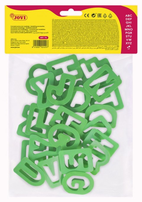 Akcesoria do modelowania JOVI Literki, 26 szt., zielone