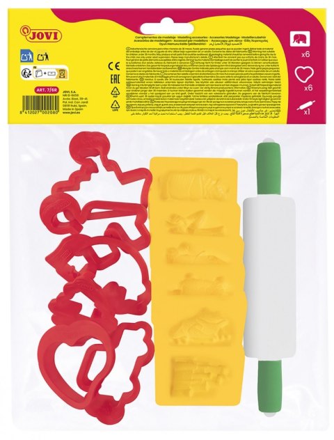 Akcesoria do modelowania JOVI, z wałkiem, 12 szt., mix kolorów