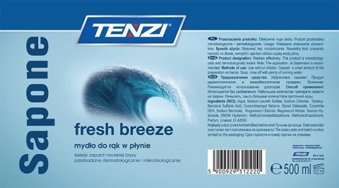 Delikatne mydło w płynie TENZI, zapach morska bryza, Sapone Fresh Breeze, 0,5l