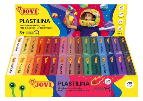 Display plasteliny JOVI, 30x50g, 2x15 kolorów, mix kolorów