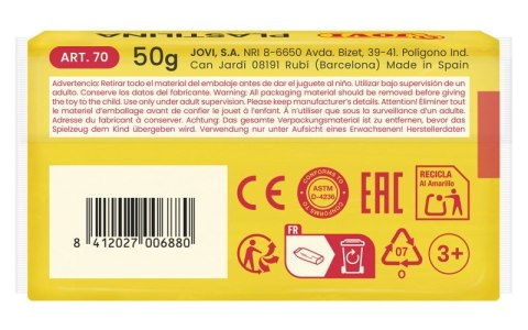 Display plasteliny JOVI, 30x50g, 2x15 kolorów, mix kolorów