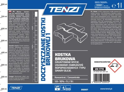 Dwufazowy koncentrat do czyszczenia kostki brukowej TENZI, 1l