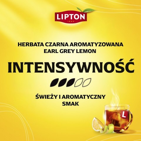 Herbata LIPTON czarna, Earl Grey Lemon, 92 torebki