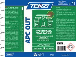 Koncentrat do mycia fasad, elewacji, tarasów TENZI, Apc Out, 1l