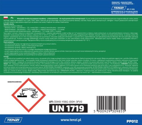 Koncentrat do mycia fasad, elewacji, tarasów TENZI, Apc Out, 5l