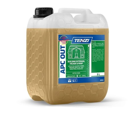 Koncentrat do mycia fasad, elewacji, tarasów TENZI, Apc Out, anglojęzyczna etykieta, 5l