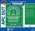 Koncentrat do mycia fasad, elewacji, tarasów TENZI, Apc Out, anglojęzyczna etykieta, 5l