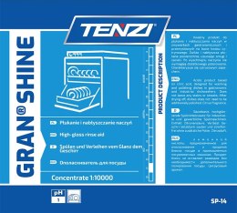 Koncentrat do nabłyszczania naczyń w zmywarkach TENZI, Gran Shine, 10l