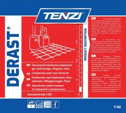 Koncentrat do usuwania śladów kamienia i rdzy TENZI, Derast, 10l