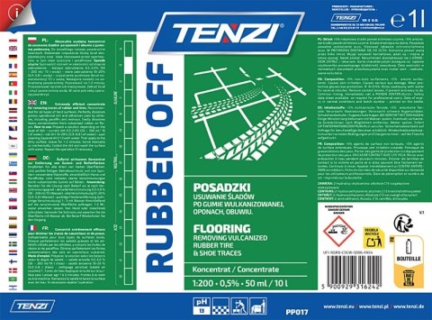 Koncentrat do usuwania śladów po gumie i oponach TENZI, Rubber Off, 1l