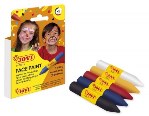 Kredki do malowania twarzy JOVI, 5 szt., mix kolorów
