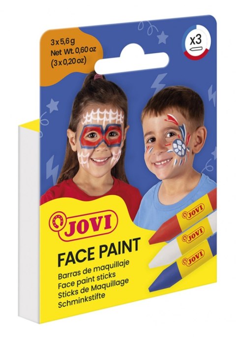Kredki do malowania twarzy JOVI Adventure, 3x5,6g, 3 szt., mix kolorów