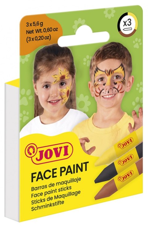 Kredki do malowania twarzy JOVI Animal, 3x5,6g, 3 szt., mix kolorów
