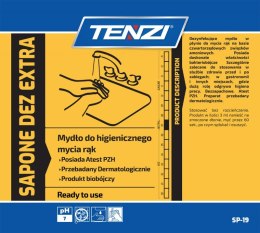 Mydło w płynie biobójcze TENZI, bezzapachowe, Sapone Dez Extra, 5l