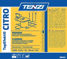 Neutralny płyn do mycia posadzek TENZI, Topefekt, zapach cytrusowy, Citro, 5l